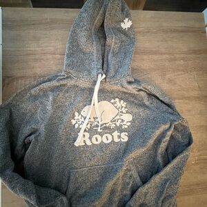 Roots Heathered Gray Knit Hoodie